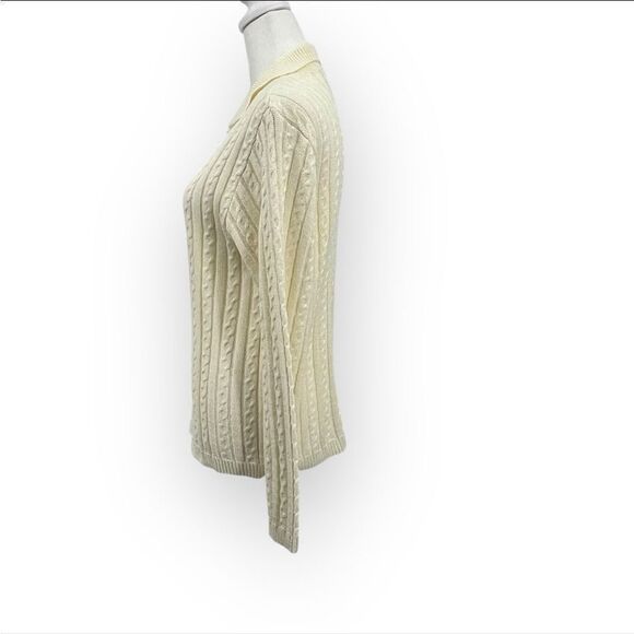 Vintage 90’s Alfred Dunner Cable Knit Sweater in Cream Women’s Size PM - Picture 3 of 9